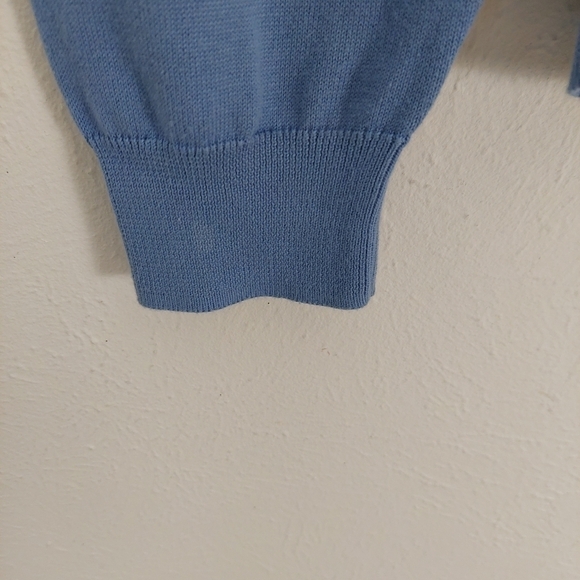 Brooks Brothers Men's Blue Supima Cotton Knit V-Neck Pullover Sweater Size Large - Picture 6 of 8